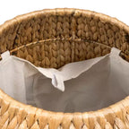 happimess Colt 17 Tabouret de rangement en jacinthe tissée à la main avec couvercle, style bohème côtier, naturel