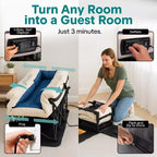 Matelas Gonflable SereneLife EZ-Bed avec Cadre – Lit de Camp de Luxe Auto-Gonflant pour Invités avec Valise à roulettes