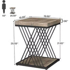 Table d'appoint Lantine à 2 niveaux, table d'appoint carrée