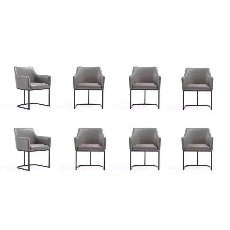 Lot de 8 chaises de salle à manger Serena Modern en similicuir – Manhattan Comfort