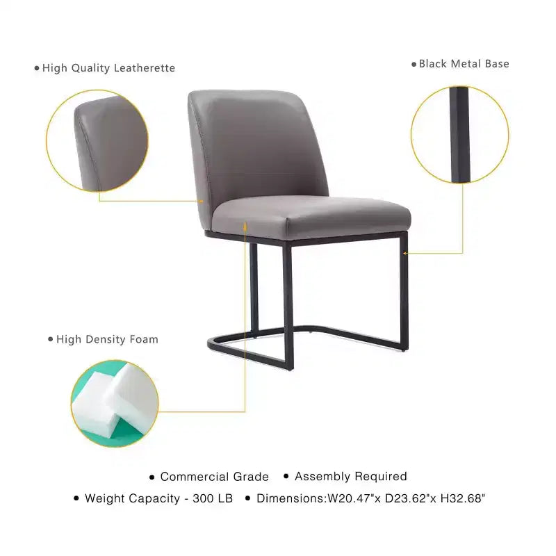 Lot de 8 chaises de salle à manger Serena Modern en similicuir – Manhattan Comfort
