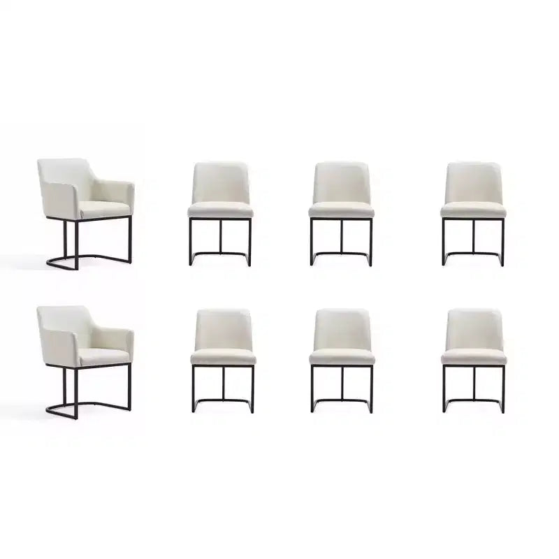 Lot de 8 chaises de salle à manger Serena Modern en similicuir – Manhattan Comfort
