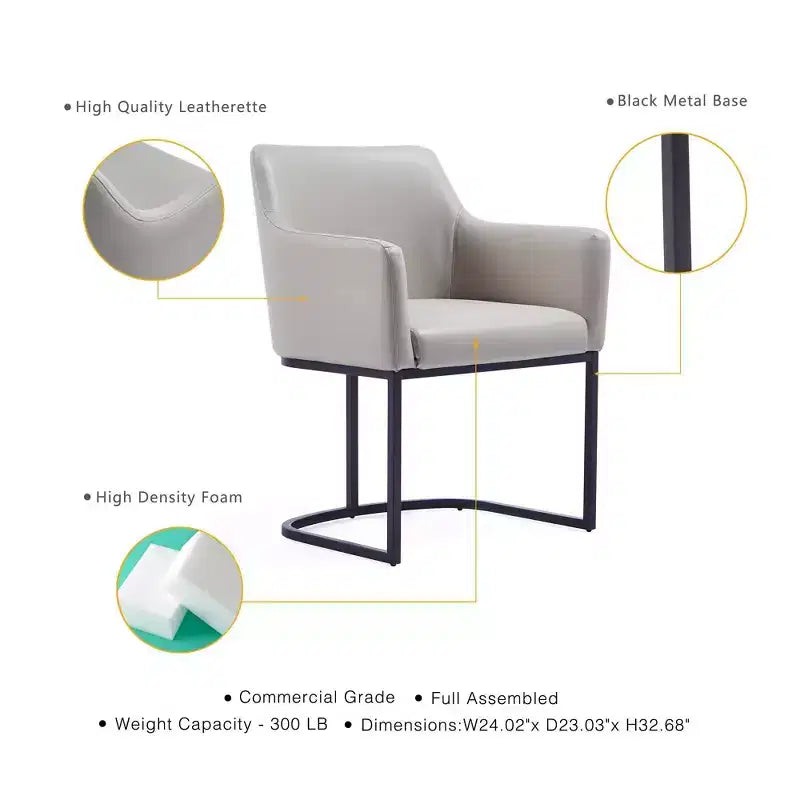 Lot de 8 chaises de salle à manger Serena Modern en similicuir – Manhattan Comfort