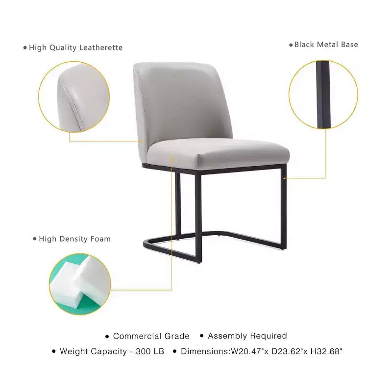 Lot de 8 chaises de salle à manger Serena Modern en similicuir – Manhattan Comfort