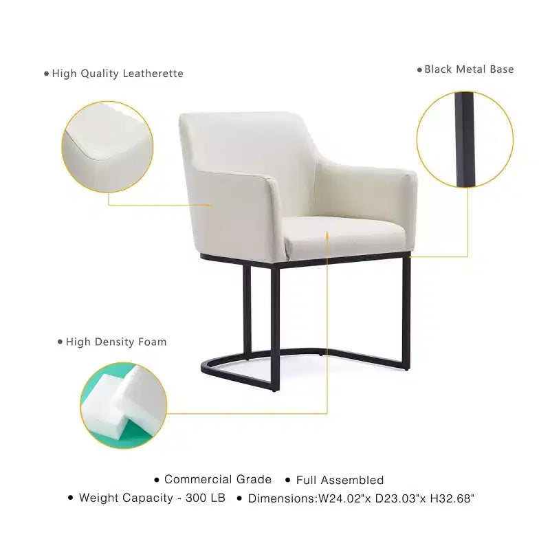 Lot de 8 chaises de salle à manger Serena Modern en similicuir – Manhattan Comfort