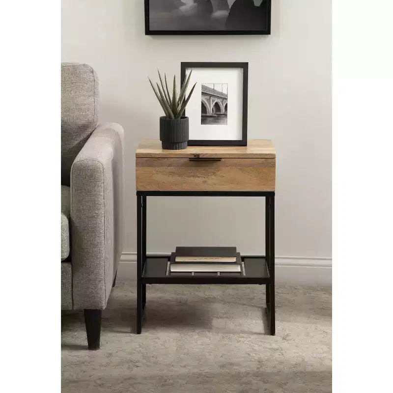 Table d'appoint en bois et métal Kate and Laurel Malone