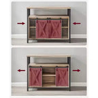 Meuble de rangement VASAGLE, buffet bas, avec 2 portes coulissantes de style grange, étagères réglables