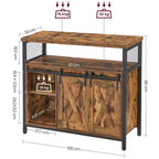 Meuble de rangement VASAGLE, buffet bas, avec 2 portes coulissantes de style grange, étagères réglables