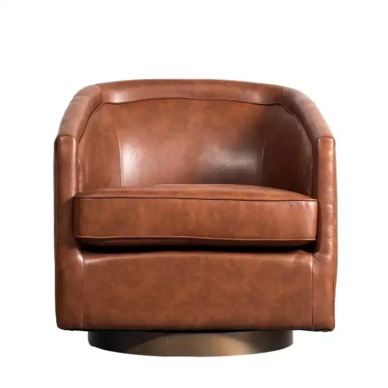 Fauteuil d'appoint style club Emma and Oliver avec base pivotante à 360 degrés et accoudoirs inclinés