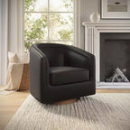 Fauteuil d'appoint style club Emma and Oliver avec base pivotante à 360 degrés et accoudoirs inclinés