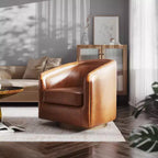 Fauteuil d'appoint style club Emma and Oliver avec base pivotante à 360 degrés et accoudoirs inclinés