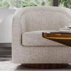 Fauteuil d'appoint style club Emma and Oliver avec base pivotante à 360 degrés et accoudoirs inclinés