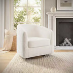 Fauteuil d'appoint style club Emma and Oliver avec base pivotante à 360 degrés et accoudoirs inclinés