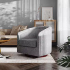 Fauteuil d'appoint style club Emma and Oliver avec base pivotante à 360 degrés et accoudoirs inclinés