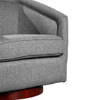 Fauteuil d'appoint style club Emma and Oliver avec base pivotante à 360 degrés et accoudoirs inclinés