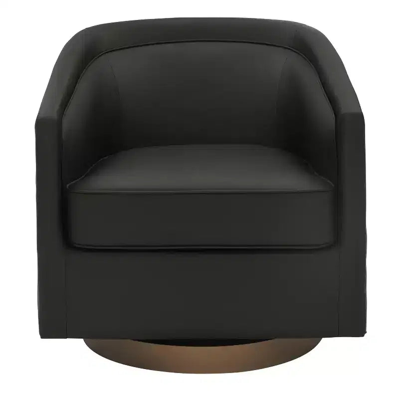 Fauteuil d'appoint style club Emma and Oliver avec base pivotante à 360 degrés et accoudoirs inclinés