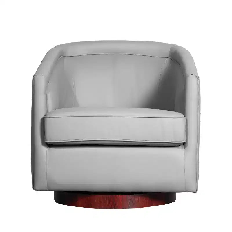 Fauteuil d'appoint style club Emma and Oliver avec base pivotante à 360 degrés et accoudoirs inclinés