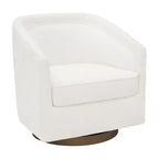 Fauteuil d'appoint style club Emma and Oliver avec base pivotante à 360 degrés et accoudoirs inclinés