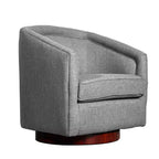 Fauteuil d'appoint style club Emma and Oliver avec base pivotante à 360 degrés et accoudoirs inclinés