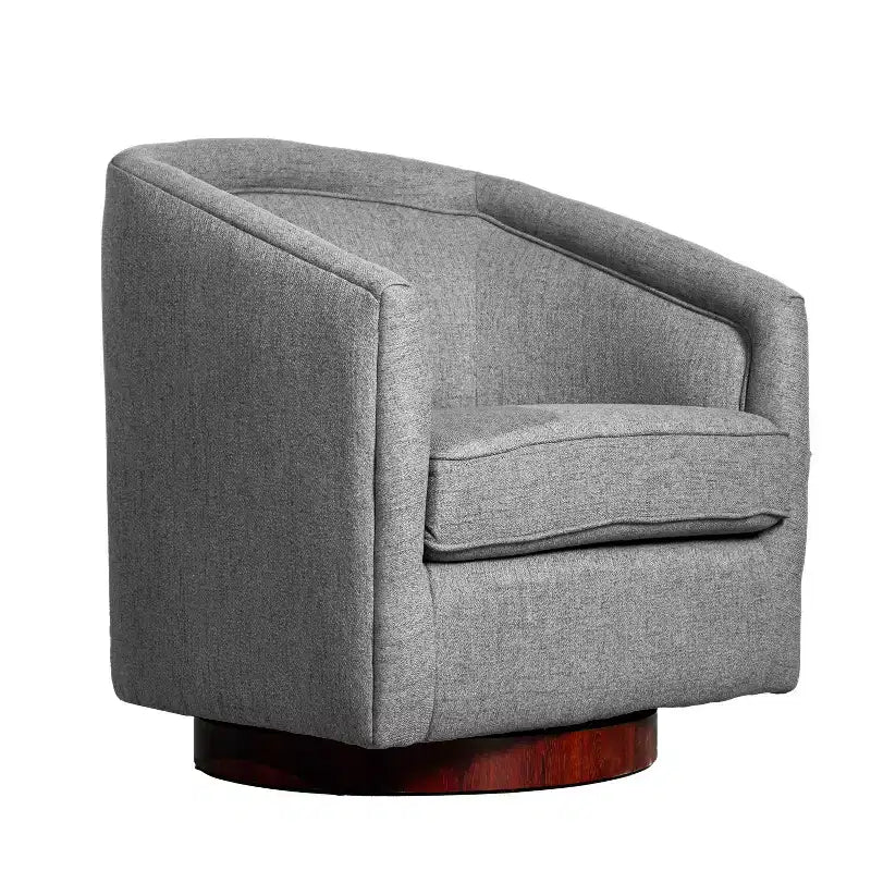 Fauteuil d'appoint style club Emma and Oliver avec base pivotante à 360 degrés et accoudoirs inclinés