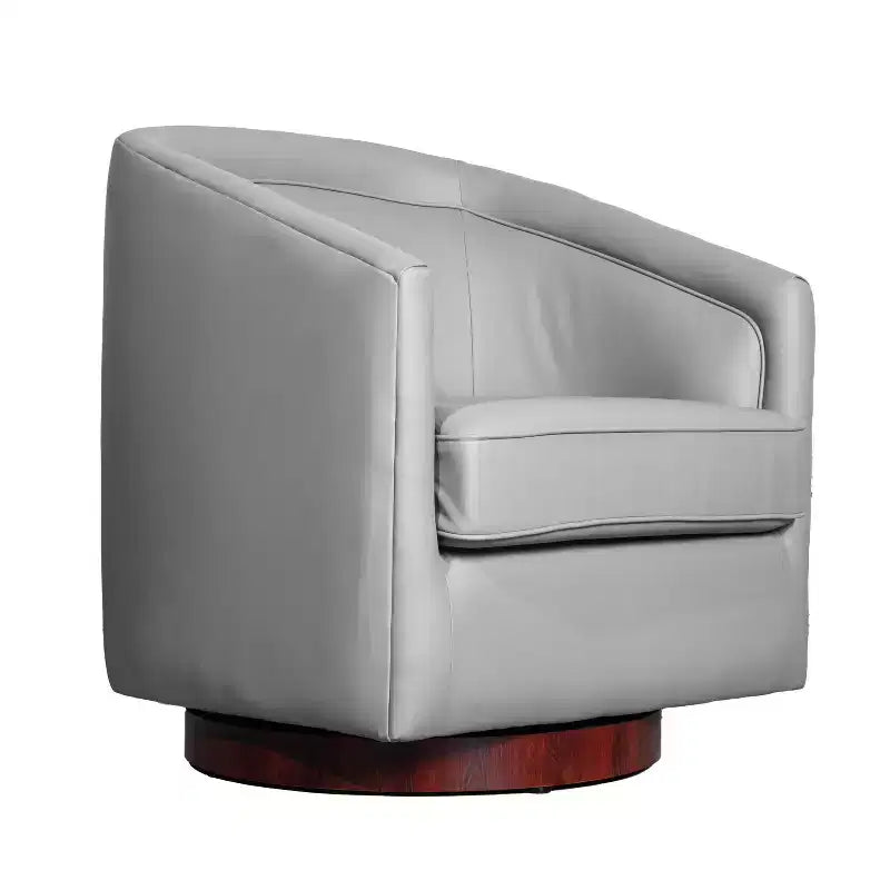 Fauteuil d'appoint style club Emma and Oliver avec base pivotante à 360 degrés et accoudoirs inclinés