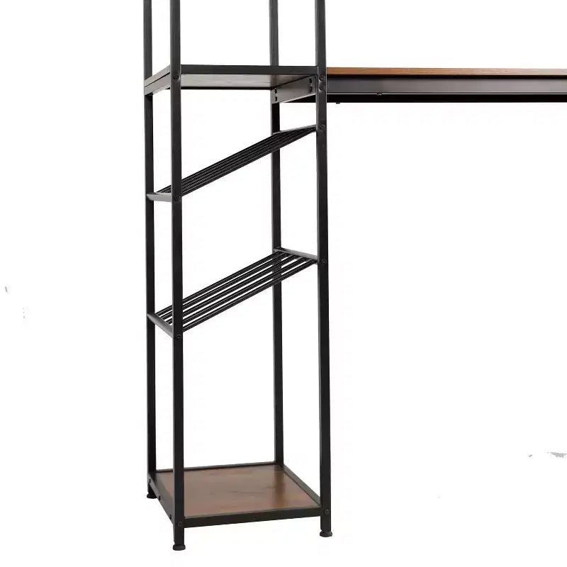 Table de bar et à vin Jura Flash Furniture en métal avec 2 étagères inclinées pour le rangement des bouteilles et le rangement des verres suspendus