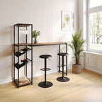 Table de bar et à vin Jura Flash Furniture en métal avec 2 étagères inclinées pour le rangement des bouteilles et le rangement des verres suspendus