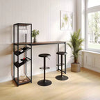 Table de bar et à vin Jura Flash Furniture en métal avec 2 étagères inclinées pour le rangement des bouteilles et le rangement des verres suspendus