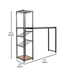 Table de bar et à vin Jura Flash Furniture en métal avec 2 étagères inclinées pour le rangement des bouteilles et le rangement des verres suspendus