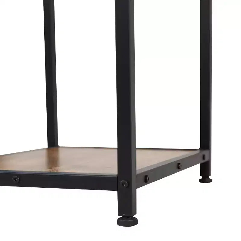 Table de bar et à vin Jura Flash Furniture en métal avec 2 étagères inclinées pour le rangement des bouteilles et le rangement des verres suspendus