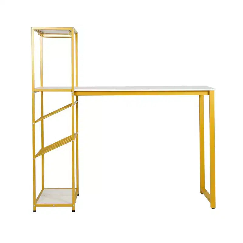 Table de bar et à vin Jura Flash Furniture en métal avec 2 étagères inclinées pour le rangement des bouteilles et le rangement des verres suspendus