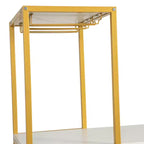 Table de bar et à vin Jura Flash Furniture en métal avec 2 étagères inclinées pour le rangement des bouteilles et le rangement des verres suspendus