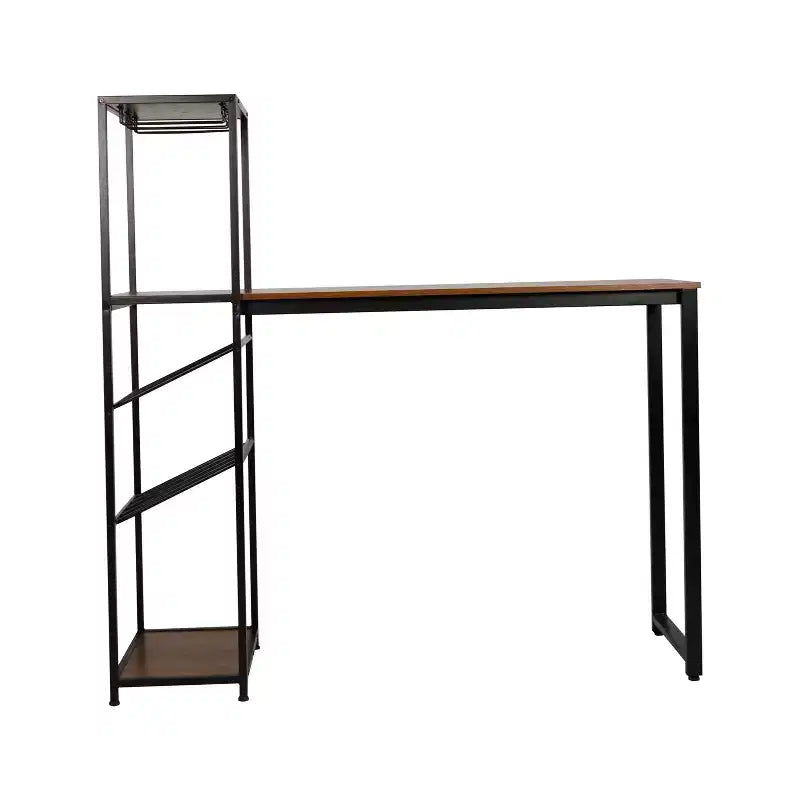 Table de bar et à vin Jura Flash Furniture en métal avec 2 étagères inclinées pour le rangement des bouteilles et le rangement des verres suspendus