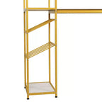 Table de bar et à vin Jura Flash Furniture en métal avec 2 étagères inclinées pour le rangement des bouteilles et le rangement des verres suspendus