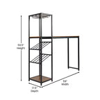 Table de bar et à vin Jura Flash Furniture en métal avec 2 étagères inclinées pour le rangement des bouteilles et le rangement des verres suspendus