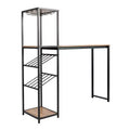 Table de bar et à vin Jura Flash Furniture en métal avec 2 étagères inclinées pour le rangement des bouteilles et le rangement des verres suspendus