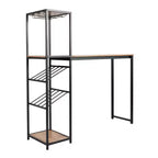 Table de bar et à vin Jura Flash Furniture en métal avec 2 étagères inclinées pour le rangement des bouteilles et le rangement des verres suspendus