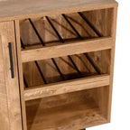 Meuble de bar et buffet classique Flash Furniture Elmont avec meuble à une porte de style Shaker avec rangement pour verres suspendu et étagères ouvertes pour bouteilles