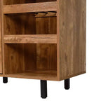 Meuble de bar et buffet classique Flash Furniture Elmont avec meuble à une porte de style Shaker avec rangement pour verres suspendu et étagères ouvertes pour bouteilles