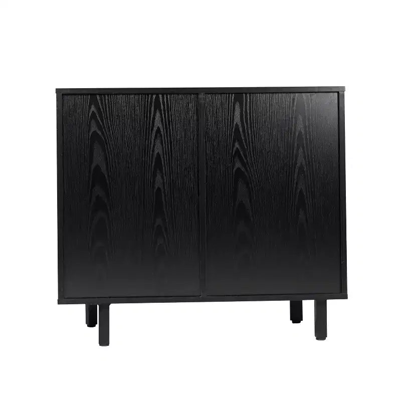 Meuble de bar et buffet classique Flash Furniture Elmont avec meuble à une porte de style Shaker avec rangement pour verres suspendu et étagères ouvertes pour bouteilles