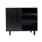 Meuble de bar et buffet classique Flash Furniture Elmont avec meuble à une porte de style Shaker avec rangement pour verres suspendu et étagères ouvertes pour bouteilles
