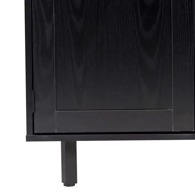 Meuble de bar et buffet classique Flash Furniture Elmont avec meuble à une porte de style Shaker avec rangement pour verres suspendu et étagères ouvertes pour bouteilles
