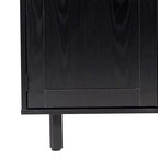 Meuble de bar et buffet classique Flash Furniture Elmont avec meuble à une porte de style Shaker avec rangement pour verres suspendu et étagères ouvertes pour bouteilles