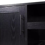 Meuble de bar et buffet classique Flash Furniture Elmont avec meuble à une porte de style Shaker avec rangement pour verres suspendu et étagères ouvertes pour bouteilles