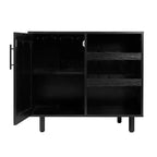 Meuble de bar et buffet classique Flash Furniture Elmont avec meuble à une porte de style Shaker avec rangement pour verres suspendu et étagères ouvertes pour bouteilles