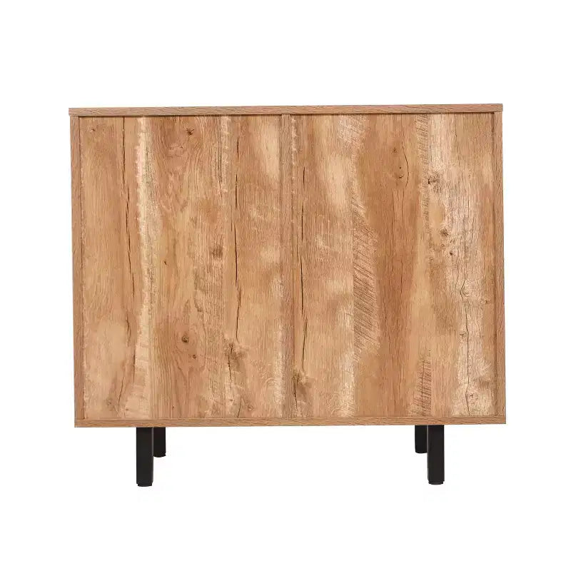 Meuble de bar et buffet classique Flash Furniture Elmont avec meuble à une porte de style Shaker avec rangement pour verres suspendu et étagères ouvertes pour bouteilles