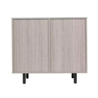 Meuble de bar et buffet classique Flash Furniture Elmont avec meuble à une porte de style Shaker avec rangement pour verres suspendu et étagères ouvertes pour bouteilles