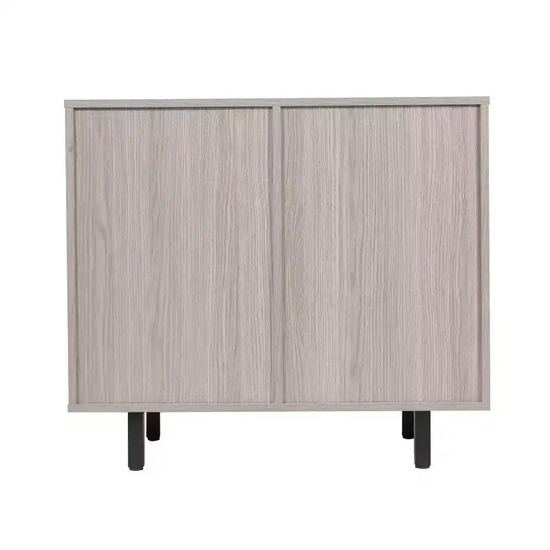 Meuble de bar et buffet classique Flash Furniture Elmont avec meuble à une porte de style Shaker avec rangement pour verres suspendu et étagères ouvertes pour bouteilles