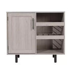 Meuble de bar et buffet classique Flash Furniture Elmont avec meuble à une porte de style Shaker avec rangement pour verres suspendu et étagères ouvertes pour bouteilles