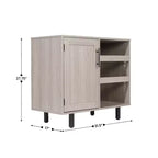 Meuble de bar et buffet classique Flash Furniture Elmont avec meuble à une porte de style Shaker avec rangement pour verres suspendu et étagères ouvertes pour bouteilles